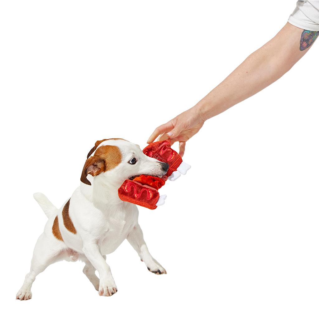 Baby Bark Ribs Plush Tug Dog Toy