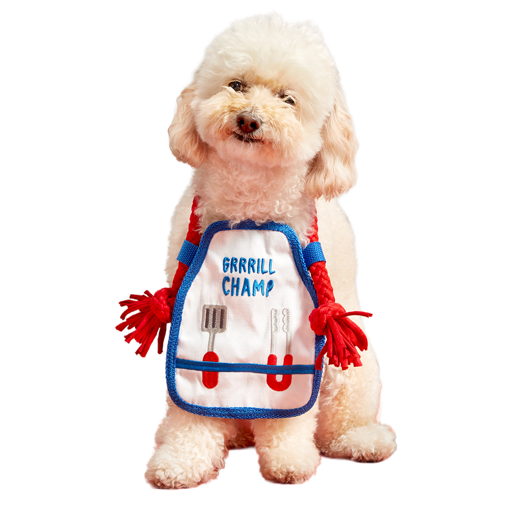 Grrrill Champ Apron Plush Tug + Wearable Dog Toy
