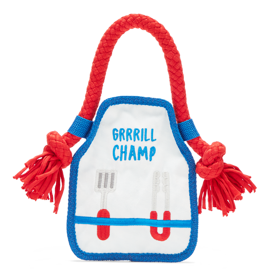 Grrrill Champ Apron Plush Tug + Wearable Dog Toy