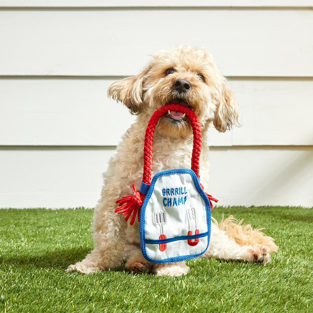 Grrrill Champ Apron Plush Tug + Wearable Dog Toy