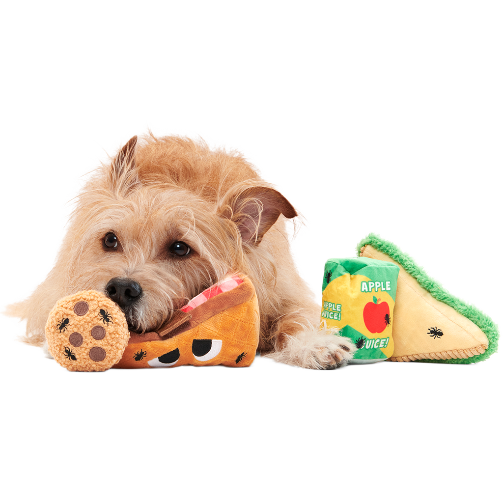 Quick Lick Picnic Plush Tug + Multi-Part + Enrichment Dog Toy
