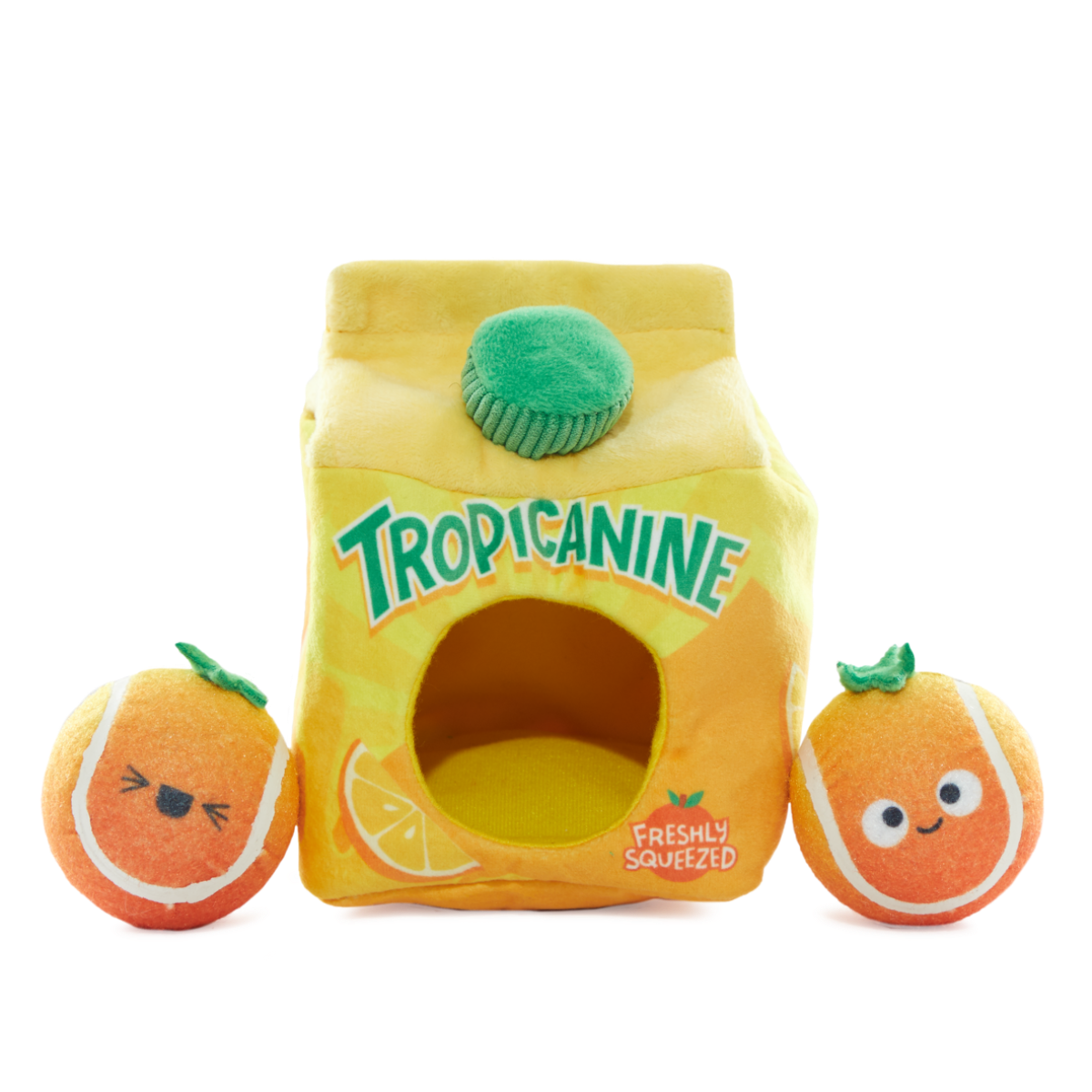 Fresh Squeaked OJ Plush Multi-Part + Enrichment + Fetch Dog Toy
