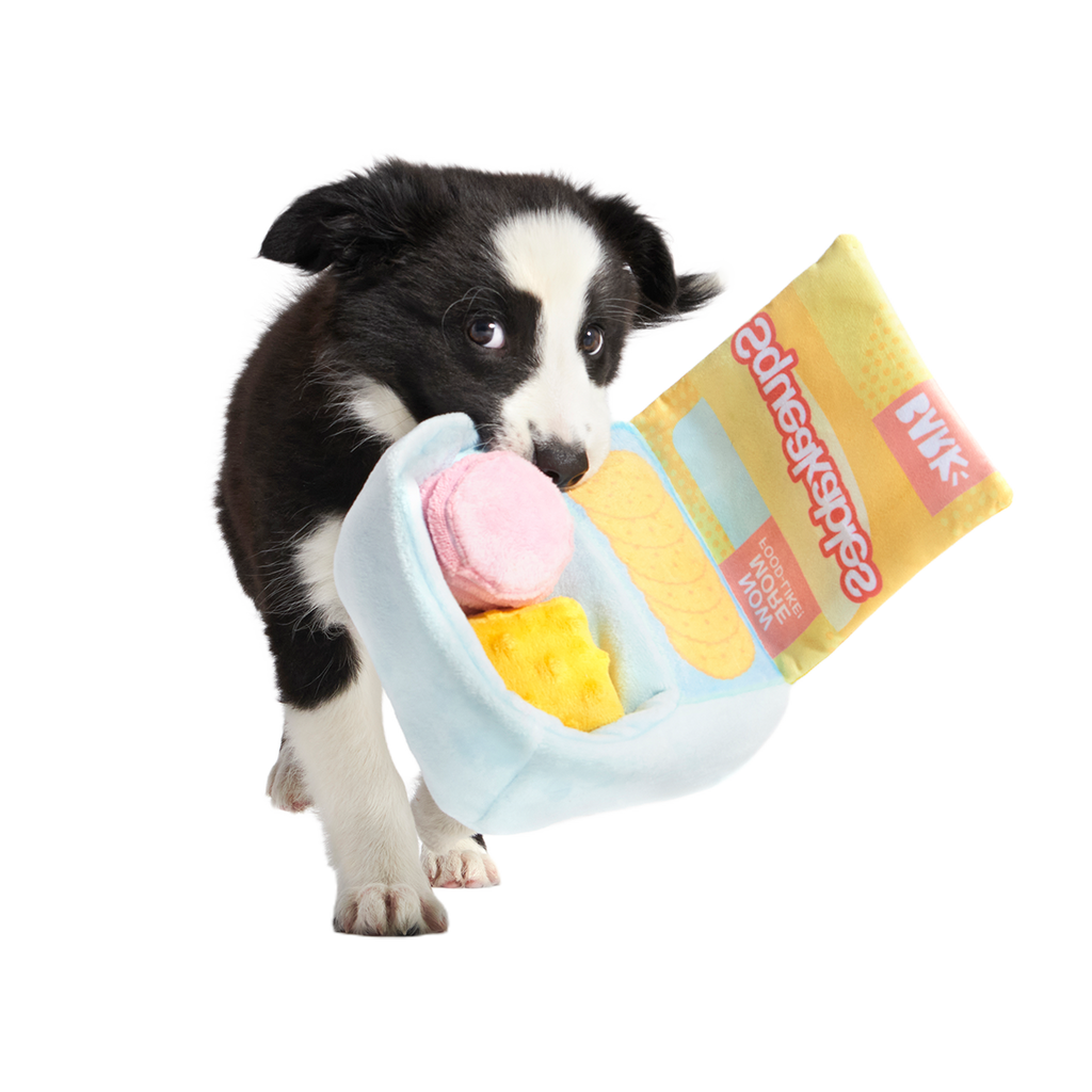 Squeakables Plush Multi-Part + Enrichment Dog Toy