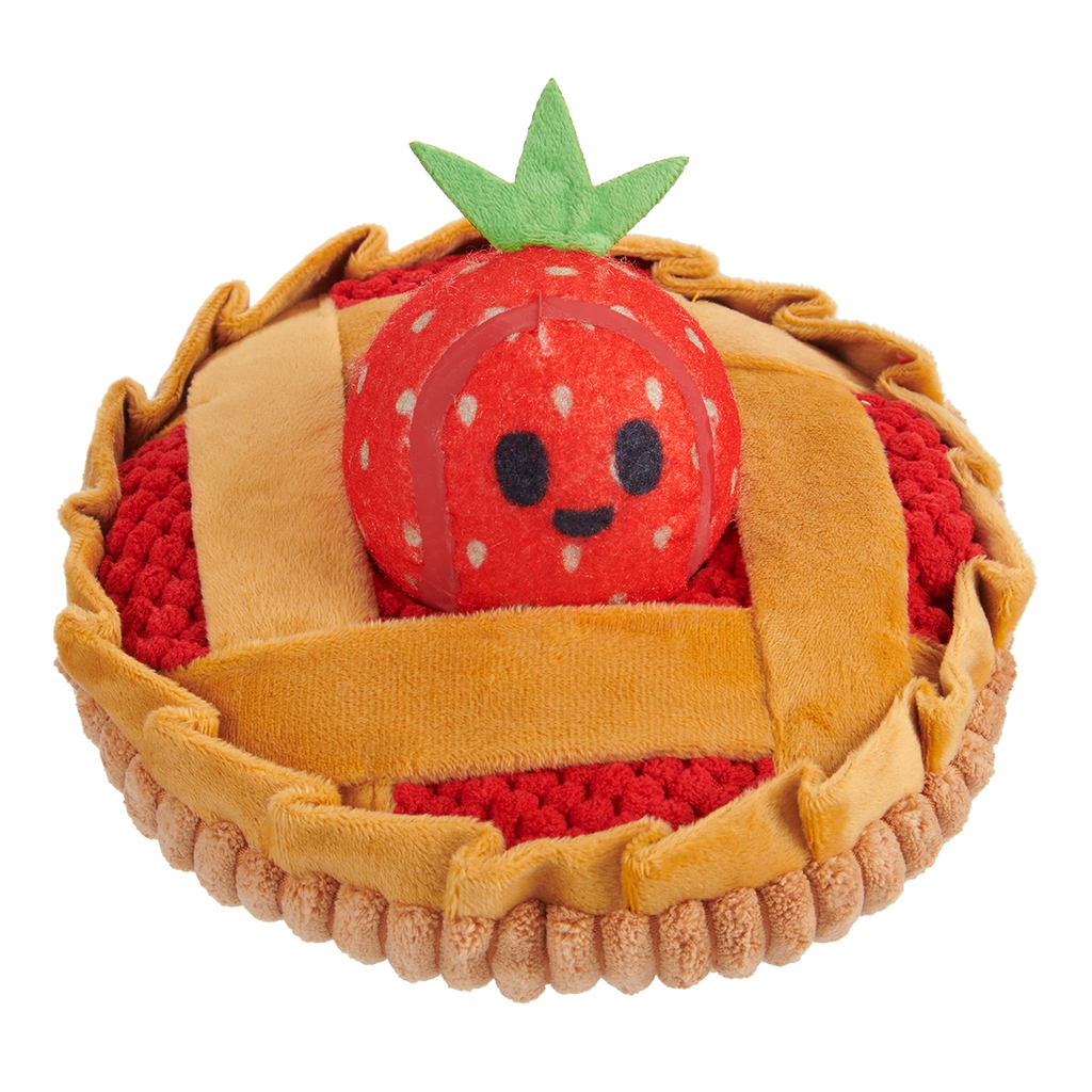 Strawberry Pie Plush Multi-Part + Enrichment Dog Toy