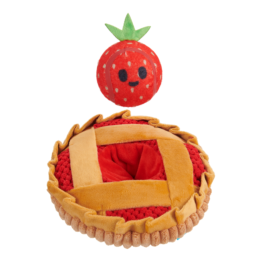 Strawberry Pie Plush Multi-Part + Enrichment Dog Toy
